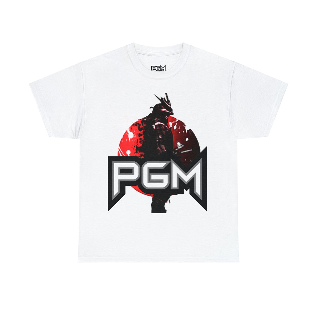 Samurai Champion Stencil Project Gas Mask Men's Heavyweight Cotton Short Sleeve Crew Neck T-Shirt